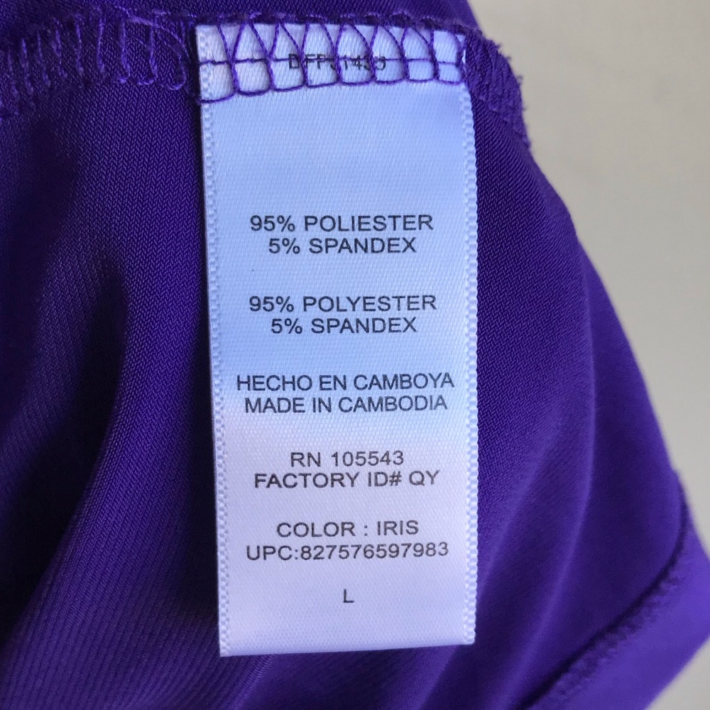 Daisy Fuentes Purple Ruched Blouse - Picture 3 of 6